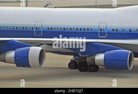 Triebwerke des Boeing 747-Flugzeugs, Tokio, Japan Stockfoto