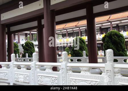 Buddhistischer Tempel Zu Lai: Baudetails. Cotia - São Paulo, Brasilien. Stockfoto