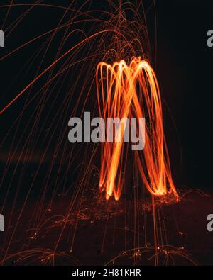 Stahlwolle Photography Light Painting Stockfoto