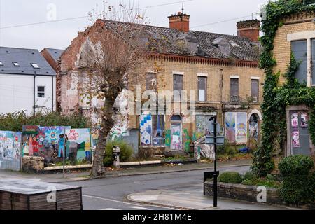 Ducie Street verfiel Wohnsiedlung Teil von Granby Four Streets, Toxteth, Liverpool, England, Großbritannien Stockfoto