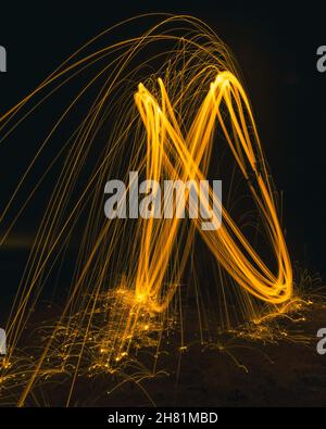 Stahlwolle Photography Light Painting Stockfoto