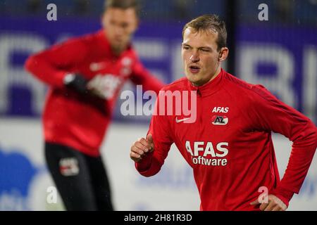 EINDHOVEN, NIEDERLANDE - 26. NOVEMBER: Thijs Oosting von AZ U23 vor dem niederländischen Keukenkampioendivisie-Spiel zwischen dem FC Eindhoven und Jong AZ Alkmaar im Jan Louwers Stadion am 26. November 2021 in Eindhoven, Niederlande (Foto: Joris Verwijst/Orange Picics) Credit: Orange Pics BV/Alamy Live News Stockfoto