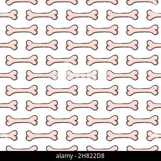 Knochen nahtloses Muster, im Vektor. Isoliert auf Weiß. Stock Vektor