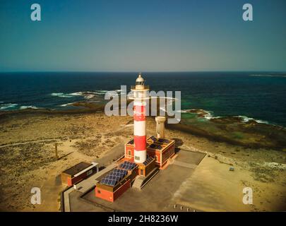 Luftaufnahme von Faro del Toston El Cotillo Fuerteventura Stockfoto