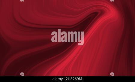 Fließender, lebhafter Verlauf von ruinroten Farben mit fließenden Bewegungen im Rahmen, der sich mit dem Kopierbereich nach links dreht. Hintergrundkonzept für abstrakte Linien. Stockfoto