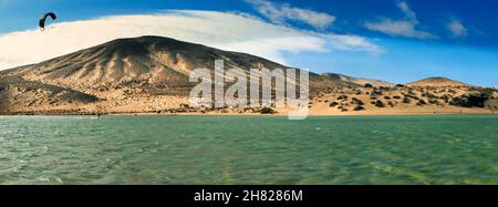 Panoramablick auf die Lagune von Sotavento auf Fuerteventura Stockfoto