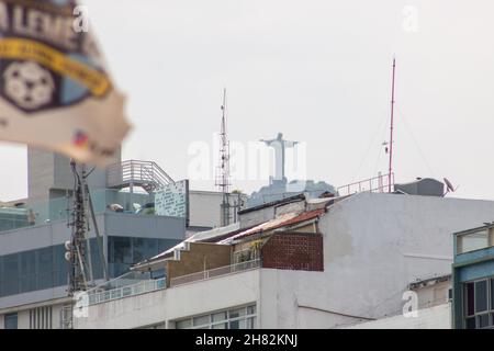 Christus, der Erlöser in Rio de Janeiro, Brasilien - 02. Oktober 2021: Christus, der Erlöser aus dem Steuerbezirk in Rio de Janeiro, Brasilien. Stockfoto