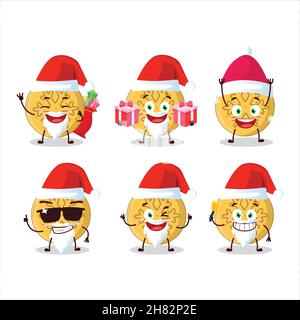 Weihnachtsmann Emoticons mit Dalgona Süßigkeiten Schneeflocke Cartoon-Figur. Vektorgrafik Stock Vektor