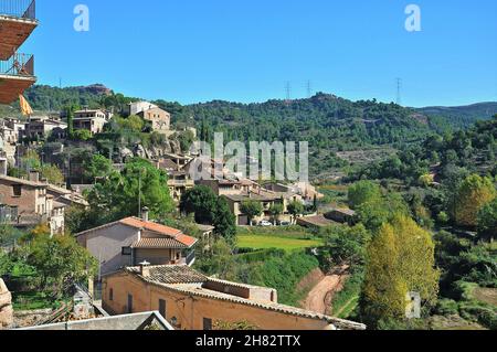 Panoramablick auf das historische Zentrum von Mura in der Region Bages, Provinz Barcelona, Katalonien, Spanien Stockfoto