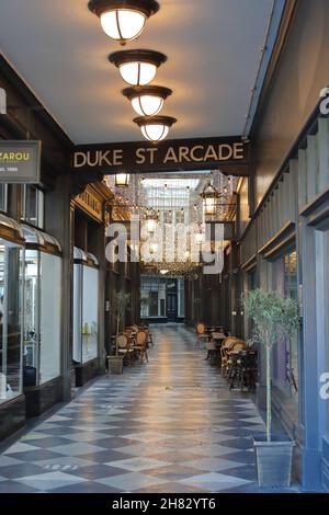 Duke St Arcade in Cardiff, Wales, Großbritannien Stockfoto