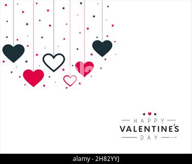 Hängende Herzen Hintergrund für Valentinstag Vektor Stock Vektor
