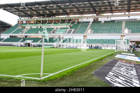 Deutschland, Fürth, Sportpark Ronhof Thomas Sommer - 24.09.2021 - Fußball, 1.Bundesliga - SpVgg Greuther Fürth gegen FC Bayern München Bild: Sportpark Ronhof Thomas Sommer. Die DFL-Vorschriften verbieten die Verwendung von Fotos als Bildsequenzen und quasi-Video Stockfoto