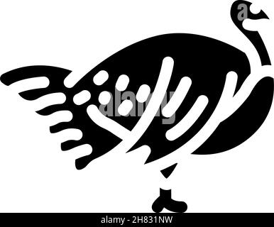 türkei Ackerland Vogel Glyphe Symbol Vektorgrafik Stock Vektor