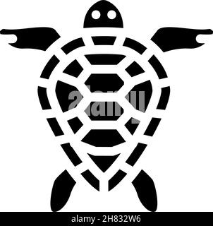 Schildkröte Wassertier Glyphe Symbol Vektor Illustration Stock Vektor