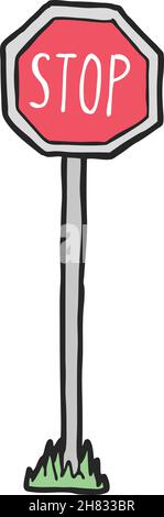 Handgezeichnete Markierung im Gras Stock Vektor