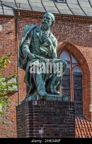 Denkmal für den Dichter und Dramatiker Emanuel Geibel. Lübeck, Land Schleswig-Holstein, Deutschland, Europa Stockfoto