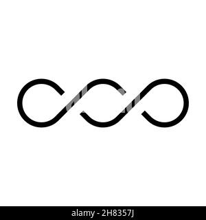 Schwarzes Doppel-Unendlichkeits-Vektorsymbol Stock Vektor