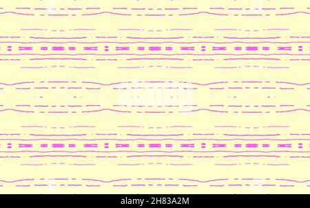 Grunge-Textur. Helles Grafisches Linienmuster. Handgefertigte Geometrische Tapete. Streifenstruktur. Schlichtes Leinenmuster. Modernes Bändchenmuster. Nahtloses Geomet Stockfoto