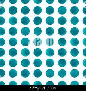 Handgezeichnetes Muster Für Punkte. Nahtlose Polka Wiederhole. Aquarell Kreise Hintergrund. Von Hand Gezeichnetes „Punkte“-Muster Grunge. Vektor Stock Vektor