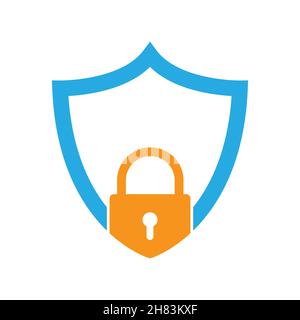 Symbol für den Sicherheitsschutz. Schild mit Schlosssymbol. Vektorgrafik. Symbol zum Schutz personenbezogener Daten Stock Vektor