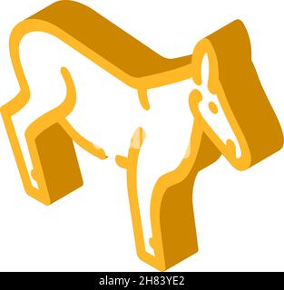 Esel Tier isometrische Symbol Vektor Illustration Stock Vektor