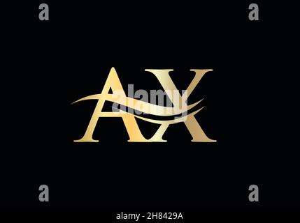 Initial Gold AX Letter-Logo-Design. Vektor des AX-Logos Stock Vektor