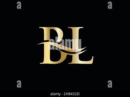 Ursprüngliche mit Buchstaben verknüpfte Vektorvorlage für das Logo. Logo mit Swoosh Letter BL. BL Logo Design-Vektor Stock Vektor
