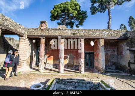 Casa della Gemma oder Haus des Juwels, Ercolano, römische Ruinen von Herculaneum, Neapel, Italien Stockfoto