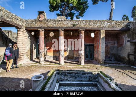 Casa della Gemma oder Haus des Juwels, Ercolano, römische Ruinen von Herculaneum, Neapel, Italien Stockfoto