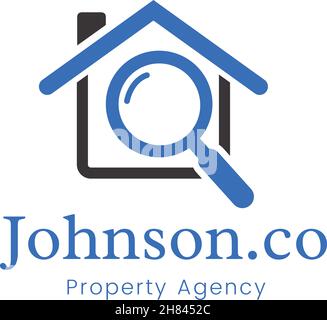 Blaues Logo Der Immobilienagentur Stock Vektor
