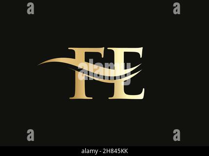 Anfängliche FE-Brief-Business-Logo-Design-Vektor-Vorlage mit minimalistischen und modernen trendy. DESIGN MIT Fe-Logo Stock Vektor