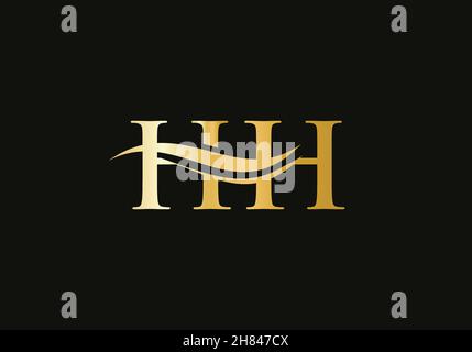 Initial Monogramm Buchstabe HH Logo Design Vektor. HH Buchstabe Logo-Design mit modernen trendigen Stock Vektor