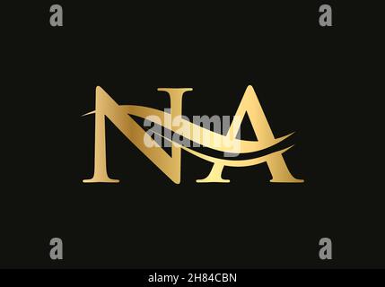 Ursprüngliche Vorlage für das mit Buchstaben verknüpfte Logo. Swoosh mit NA-Logo im Buchstaben. N Ein Logo-Design mit modernem Trend Stock Vektor