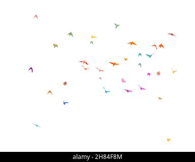 Bunte fliegende Vögel. Vektorgrafik Stock Vektor