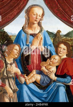 Die Taufe Christi von Andrea del Verrocchio (c. 1435–1488) und Lorenzo di Credi, Eiertemperatur auf Holz, ca. 1476–8 Stockfoto