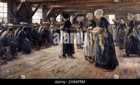 Die Flachsscheune in Laren von Max Liebermann (1847-1935), Öl auf Leinwand, 1887 Stockfoto