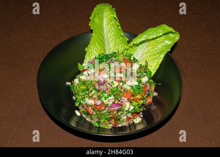 Mittelorientalischer Salat in einem Gourmetrestaurant Stockfoto