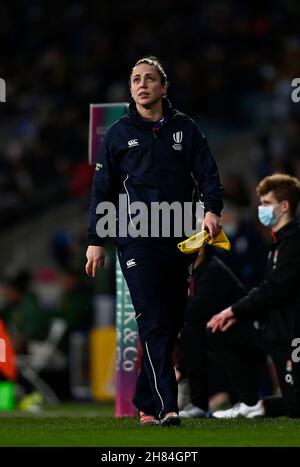 Twickenham, Großbritannien. 27th. November 2021. Herbst International Rugby. Barbaren Frauen V Springbok Frauen. Twickenham Stadium. London. Lines Frau Sara Cox. Kredit: Sport In Bildern/Alamy Live Nachrichten Stockfoto