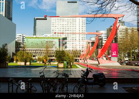 Die Straßen von Rotterdam, Niederlande, während der ersten Tage der Sperre im Jahr 2020. Stockfoto