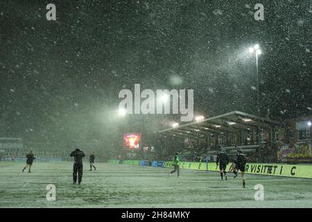 NEWCASTLE UPON TYNE. GBR. NOVEMBER 26th während des Spiels der Gallagher Premiership zwischen Newcastle Falcons und Worcester Warriors im Kingston Park, Newcastle am Samstag, den 27th. November 2021. (Kredit: Will Matthews | MI News) Kredit: MI News & Sport /Alamy Live News Stockfoto