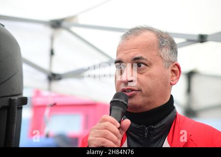 Kundgebung von Asiaten und Freunden, Nein zum neuen Kalten Krieg - Stoppt Rassismus - Stoppt asiatischen Hass, Chinatown London am 27th. November 2021. Stockfoto