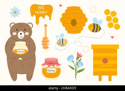 Set Honig Stock Vektor