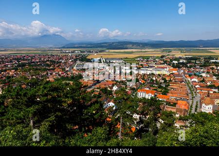 Die Stadt Rasnov oder Rosenau in Rumänien Stockfoto