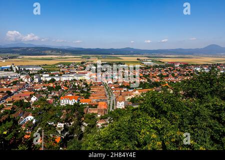 Die Stadt Rasnov oder Rosenau in Rumänien Stockfoto