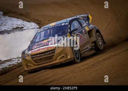 09 HANSEN Kevin (SWE), Team Hansen World RX Team, Peugeot 208, World RX, Action während der World RX of Germany, 8th und 9th Lauf der FIA World Rallycross Championship 2021, FIA WRX, vom 27. Und 28. November auf dem Nürburgring, in Nurburg, Deutschland - Foto: Paulo Maria/DPPI/LiveMedia Stockfoto