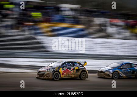 09 HANSEN Kevin (SWE), Team Hansen World RX Team, Peugeot 208, World RX, Action während der World RX of Germany, 8th und 9th Lauf der FIA World Rallycross Championship 2021, FIA WRX, vom 27. Und 28. November auf dem Nürburgring, in Nurburg, Deutschland - Foto: Paulo Maria/DPPI/LiveMedia Stockfoto