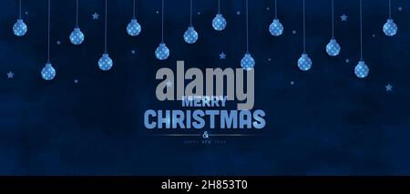 Frohe Weihnachten und Frohes Neues Jahr Banner, Weihnachten festliche Dekoration. Horizontale Weihnachtsplakate, Karten, Kopfzeilen, Website. Stock Vektor