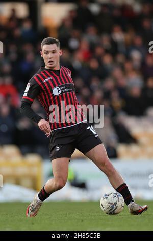 BURSLEM, GROSSBRITANNIEN. NOVEMBER 27TH. Luke Molyneux von Hartlepool United in Aktion während des Sky Bet League 2-Spiels zwischen Port Vale und Hartlepool United am Samstag, 27th. November 2021, im Vale Park, Burslem. (Kredit: James Holyoak | MI News) Kredit: MI Nachrichten & Sport /Alamy Live News Stockfoto