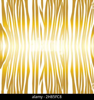 Goldener Glitzer Tiger oder Zebra nahtloses Muster. Goldfolie Textur der tierischen Haut. Vektor-Hintergrunddarstellung. Stock Vektor