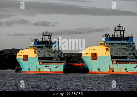 Ölförderschiffe, River Lee, Cork City, County Cork, Irland Stockfoto